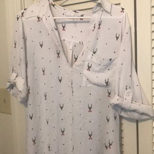 NY&C Reindeer Blouse